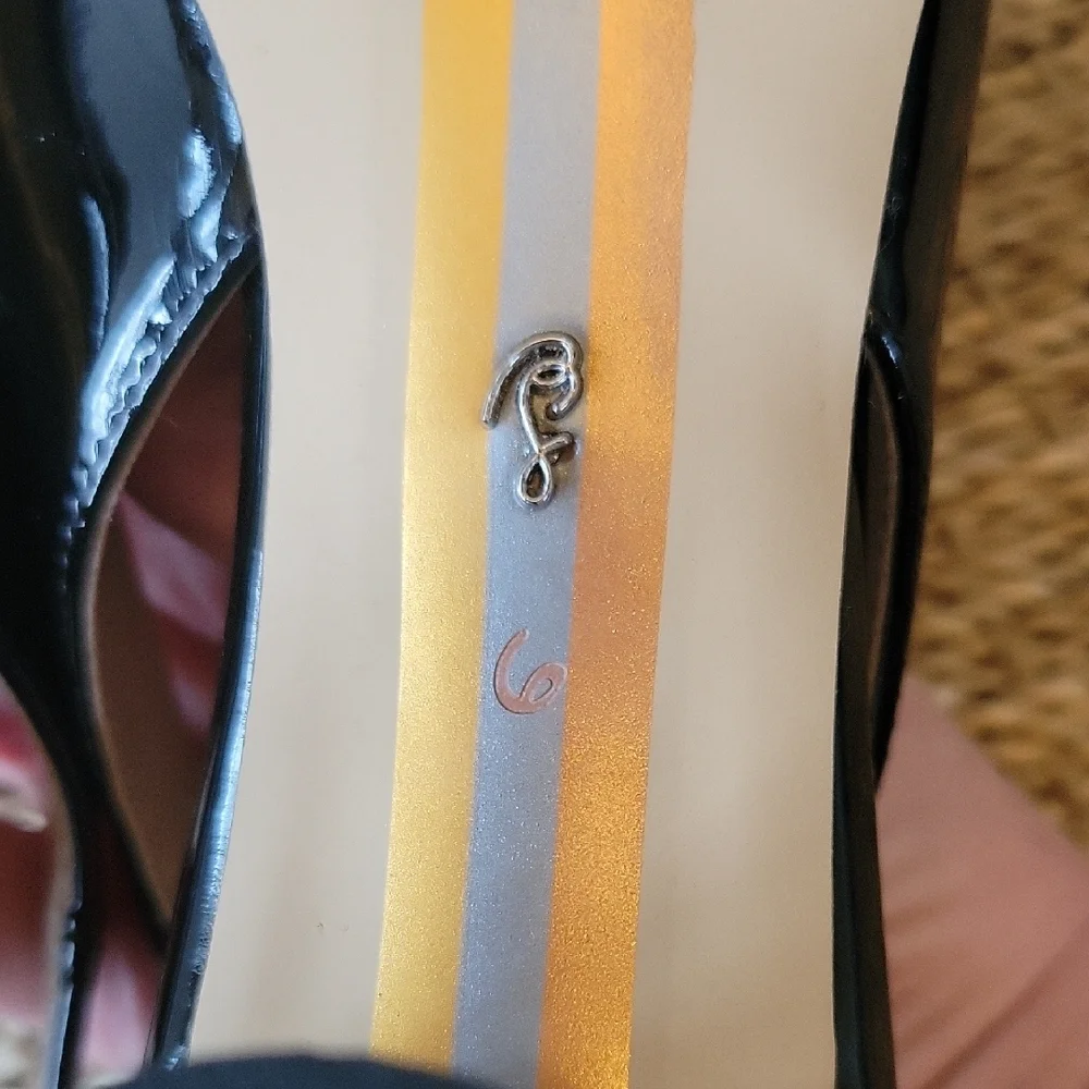 Sam Edelman Black Patent Leather Bianca Slingback Heels Size 6 - Picture 7 of 9